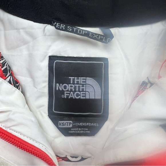 The North Face we orange beige zip up hooded jacket XS L82-14 - Picture 4 of 4